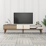 Milan TV Stand Walnut Brown Cream 0