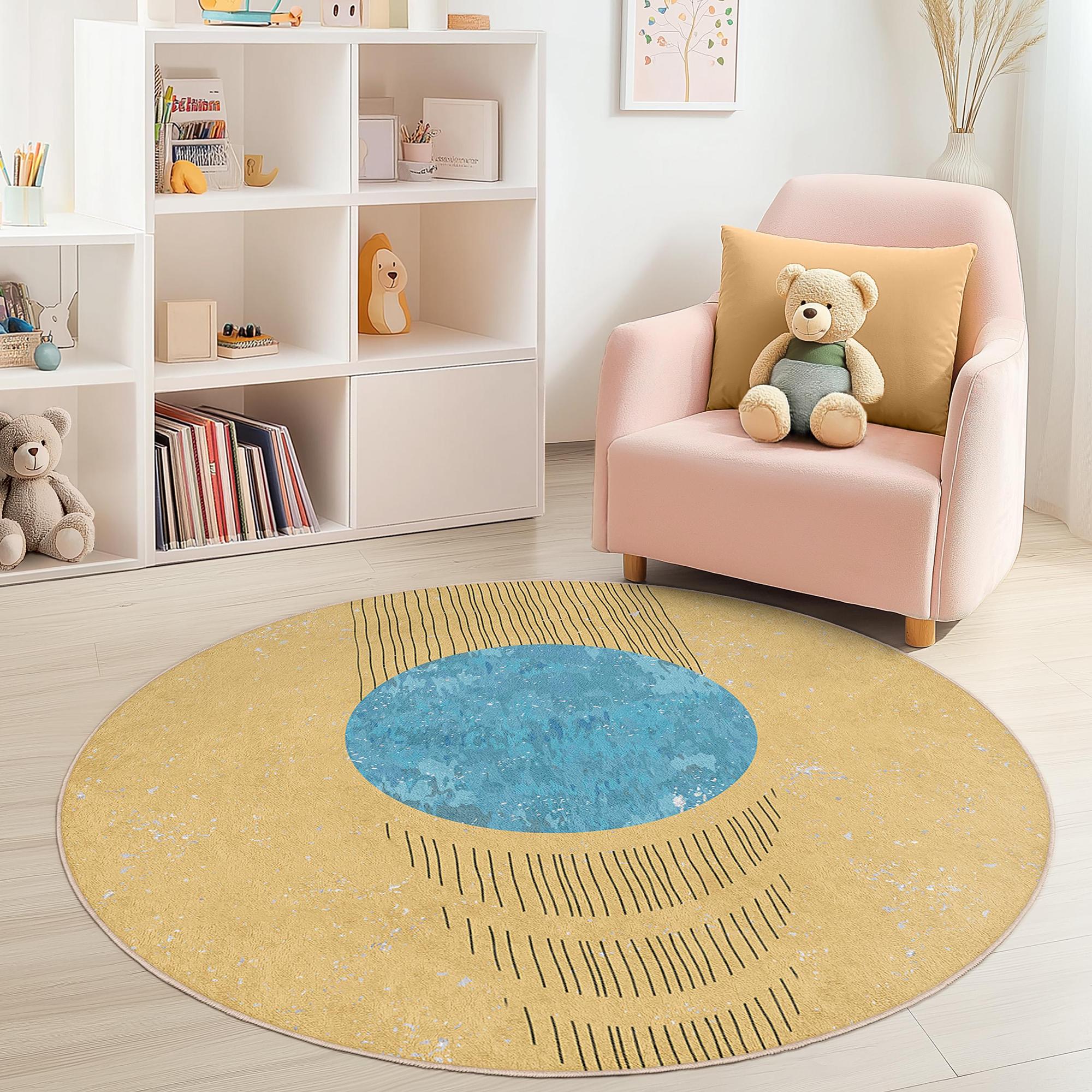 Tappeto per bambini multicolore con motivo a cerchi Ø120cm 2