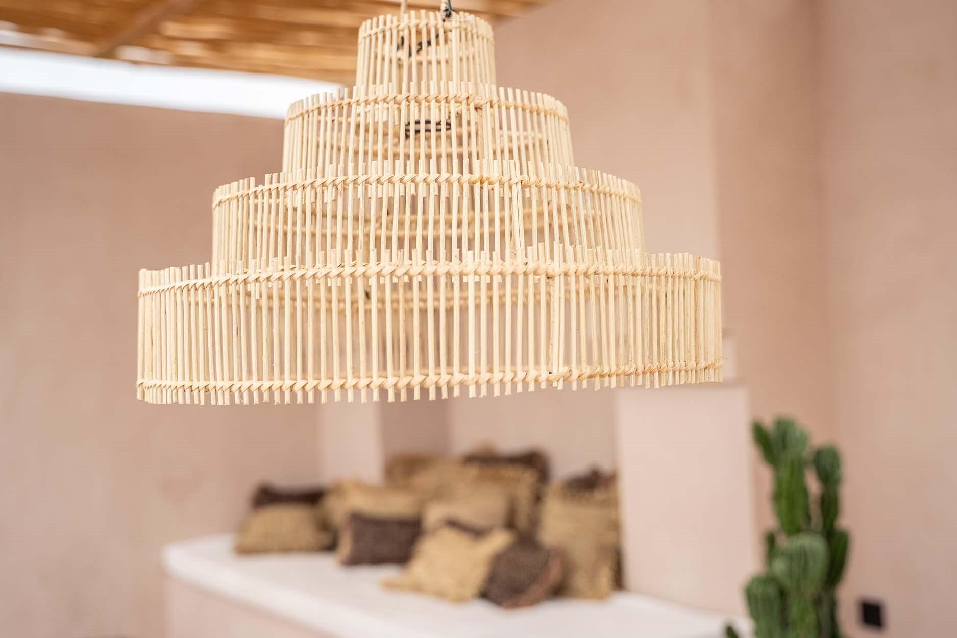 Pendelleuchte M Rattan Natur 4