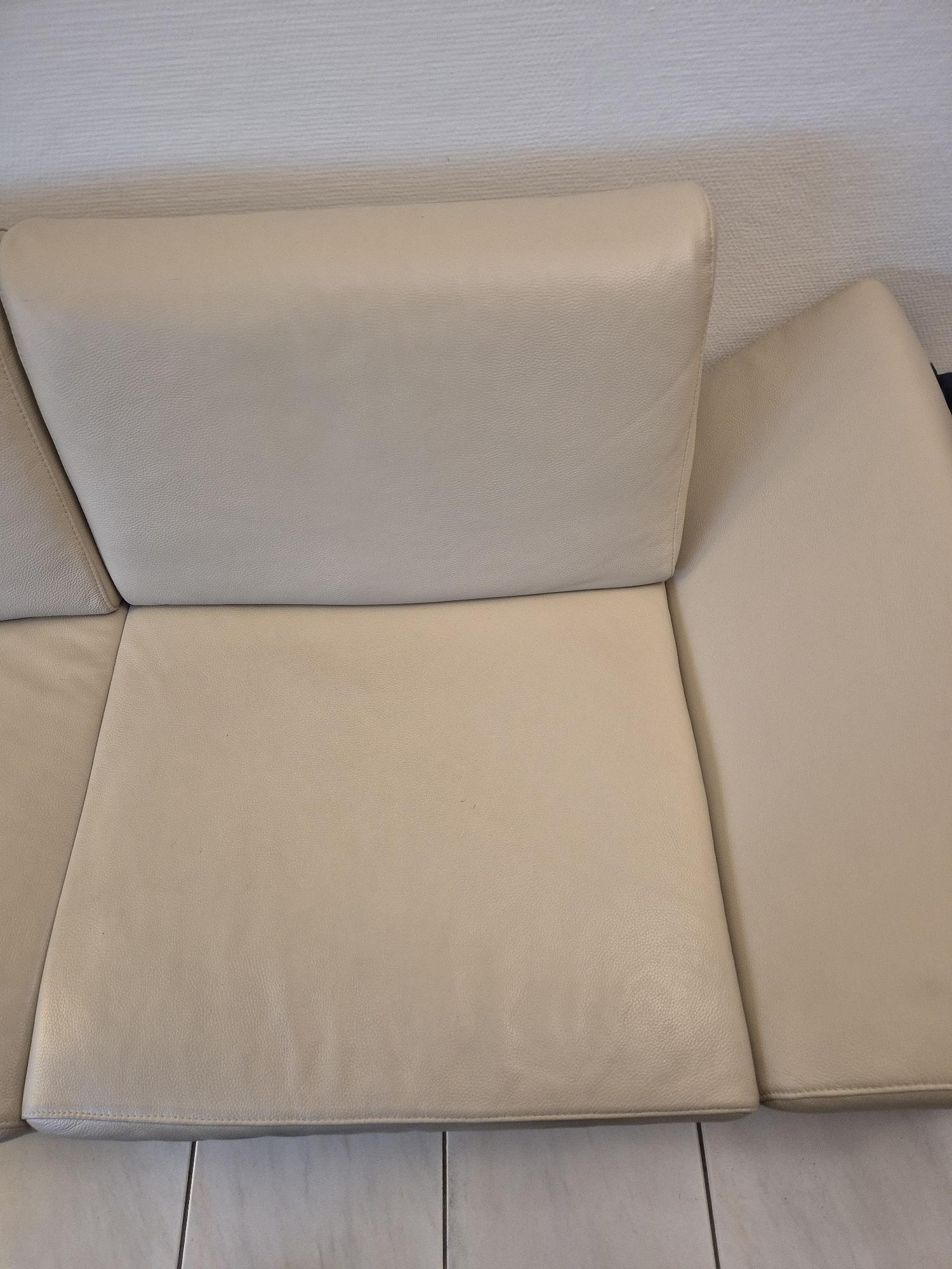 Sofa 3-seater sofa incl. arm and back function leather beige 1