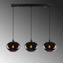 Pendant lamp 3 elements metal smoke-colored 5