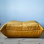 Togo Armchair and Ottoman Set Velvet Golden Yellow 4