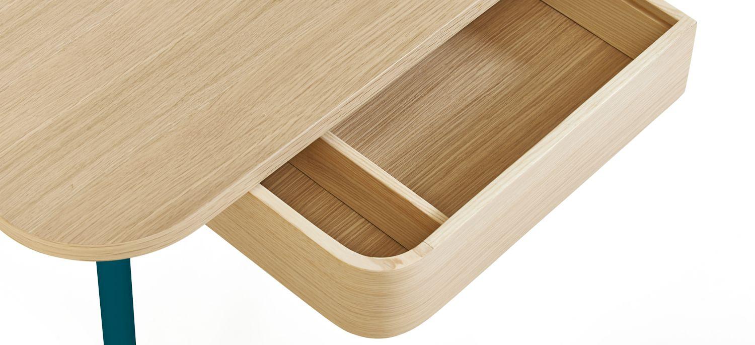 Victor Office Desk Oak Blue 2