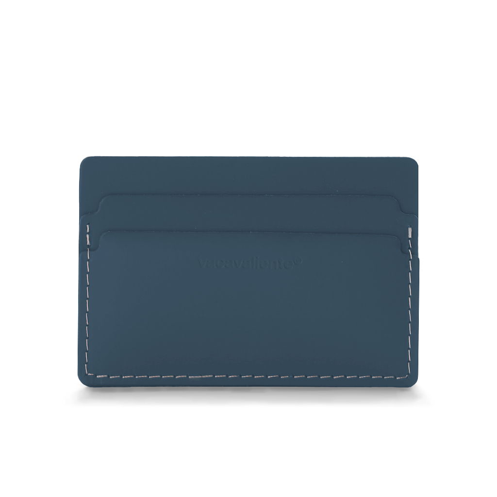 Card holder 100% Recycled Leather Petrol 1