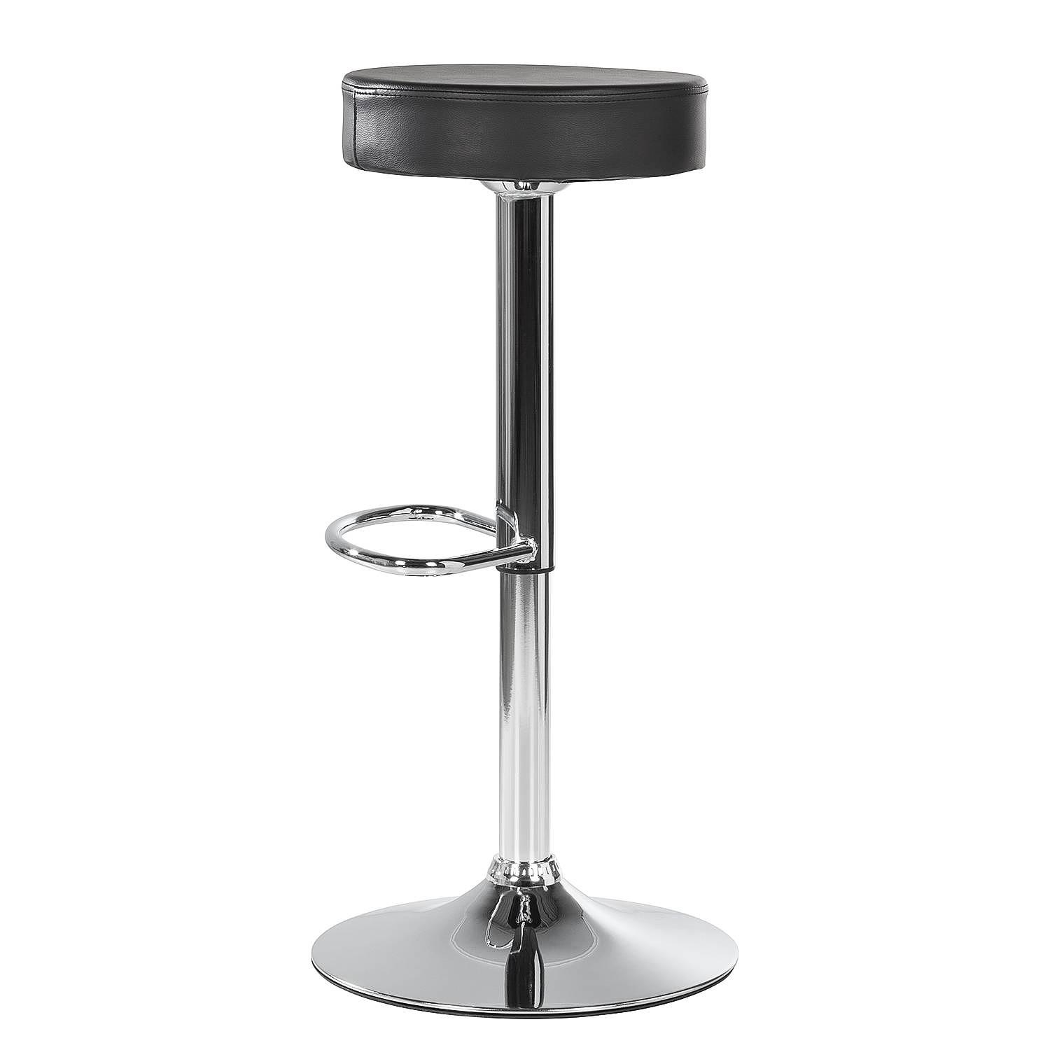 Bar stool Vincent Faux leather Black / Chrome 4
