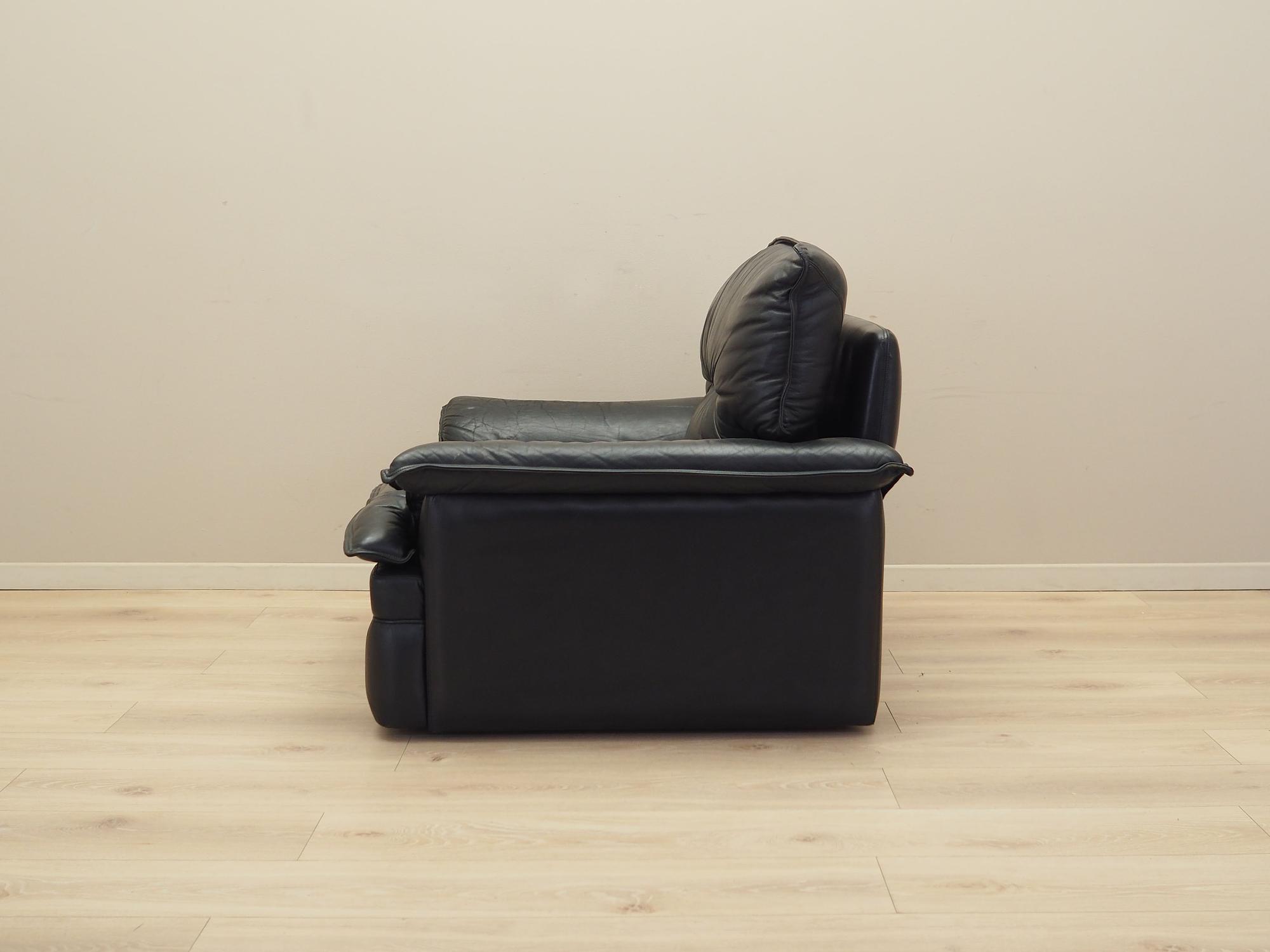 Armchair Leather Black 1960s 5
