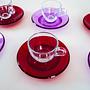 Glass Cup Set Multicolored 1970s 6