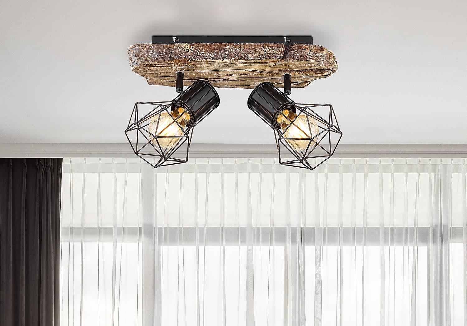 2-Flammig Deckenstrahler Priska Typ B Eisen Acrylglas 2