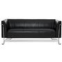 CURACAO Lounge Sofa Faux Leather Black 0