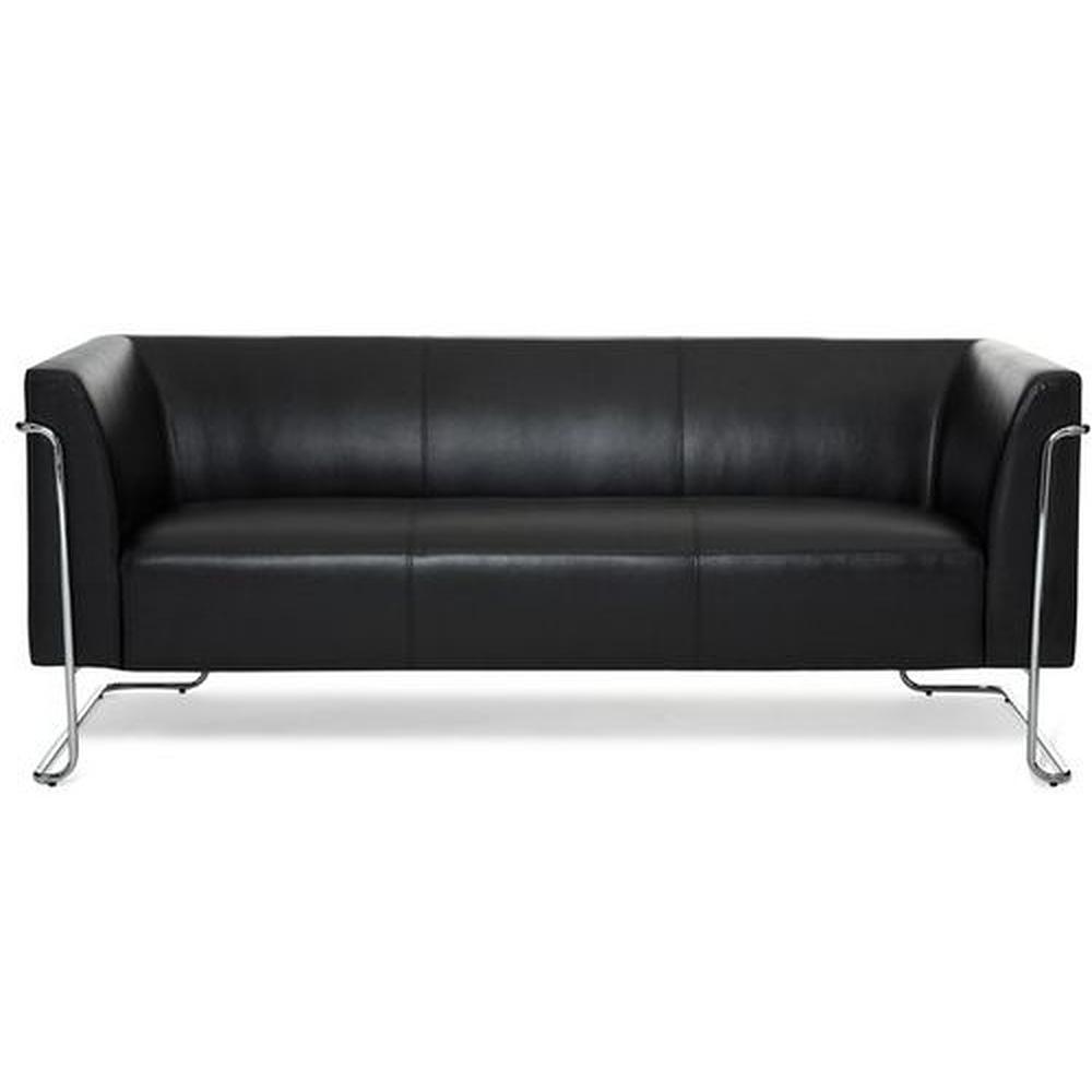 CURACAO Lounge Sofa Faux Leather Black 0