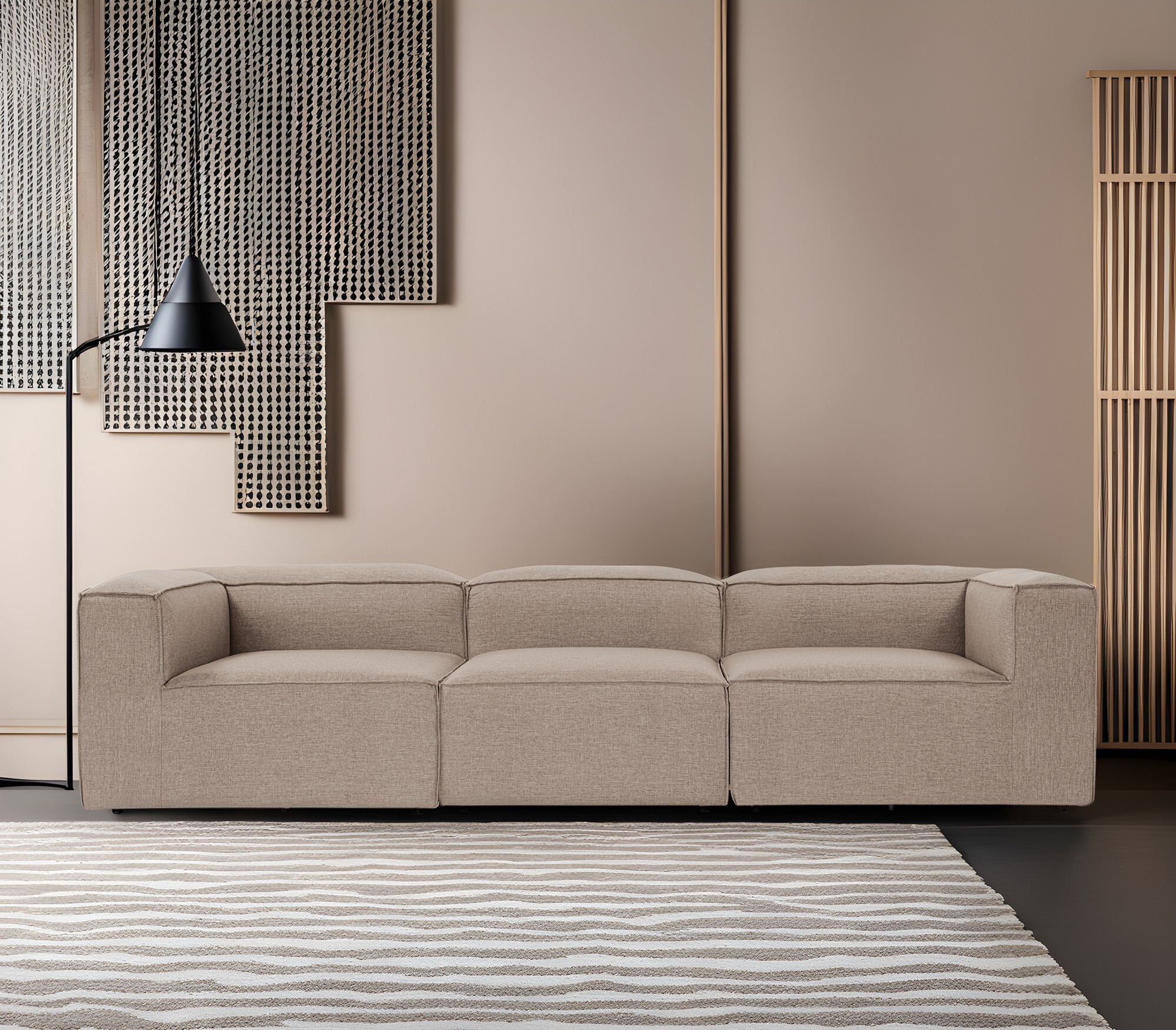 Valentina Sofa 3-Sitzer Braun 1