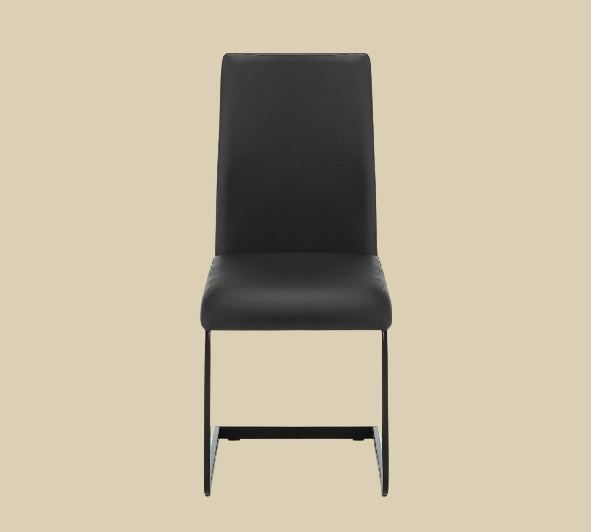 2x Cantilever Chairs Faux Leather Black 1