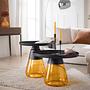 Coffee Table Caviatta Glass Metal Black 53x53cm 3