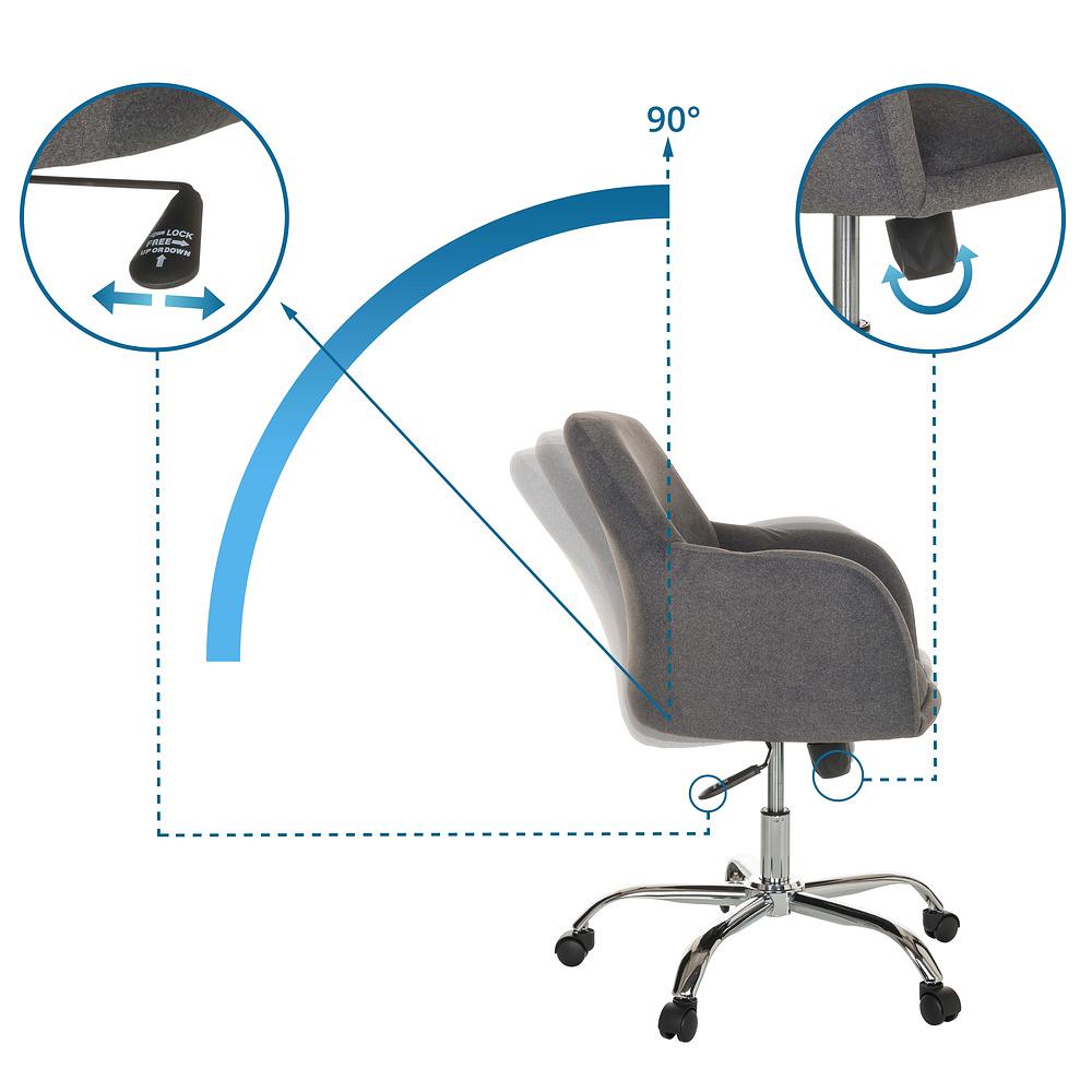 SOLAO 300 Bürostuhl Drehbar Stoff Dunkelgrau 1