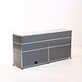 Sideboard 3x3 mit Flügeltüren & Schiebeschubladen Silbergrau 6
