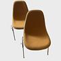 2x Eames Fiberglass Side Chair by Herman Miller Orange 6