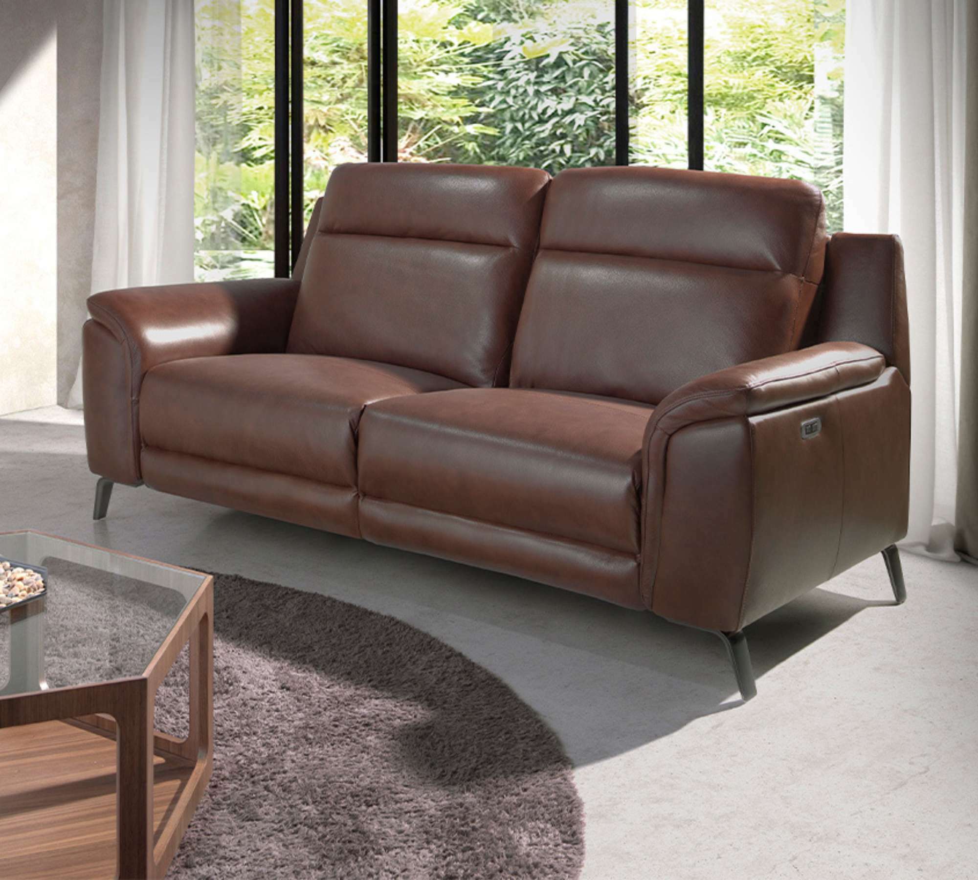 Sofa 2-Sitzer Leder Braun 0