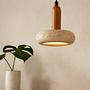 Worm Lampada a sospensione Legno di quercia Crema 0