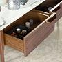 Rectangular coffee table Walnut wood Marble look 4
