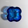 Vintage Aschenbecher Glas Blau 1970er Jahre 2