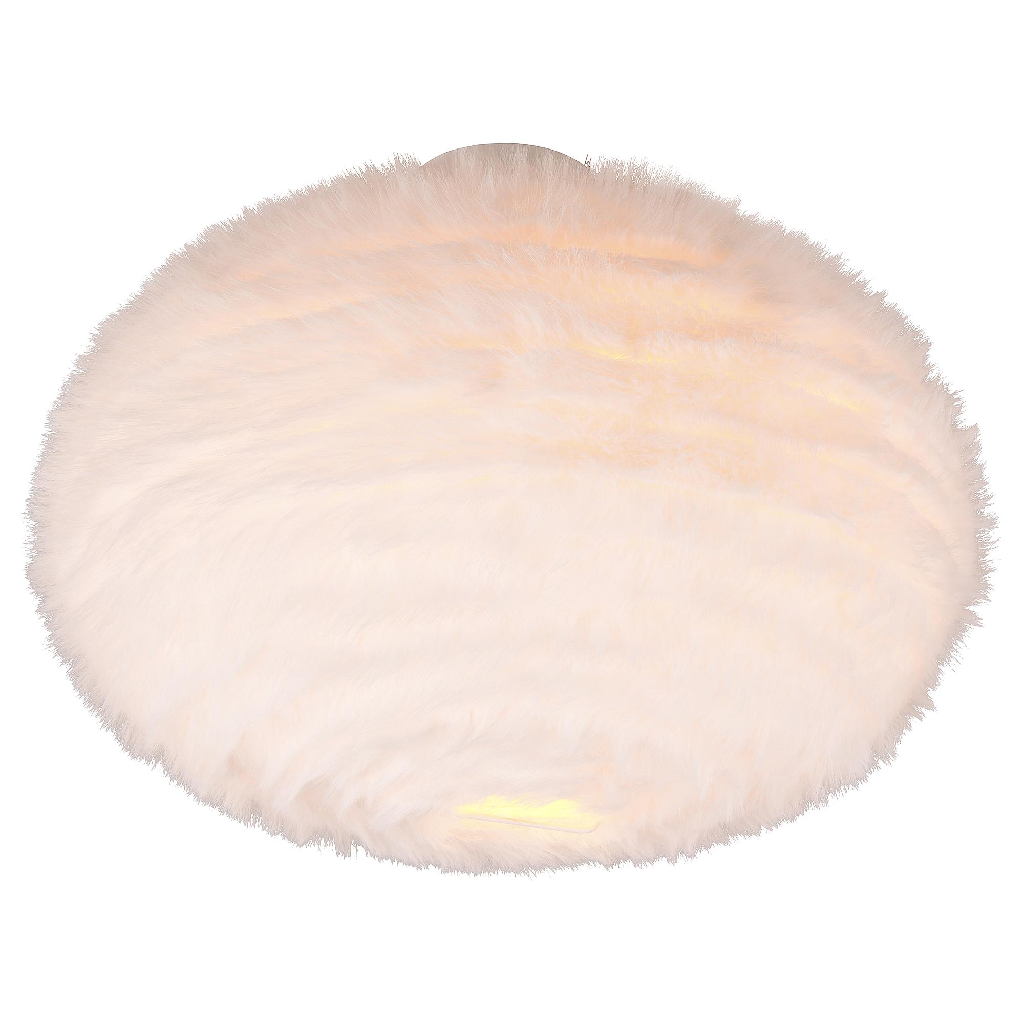 Furry ceiling lamp iron polyester white 2-flame 0