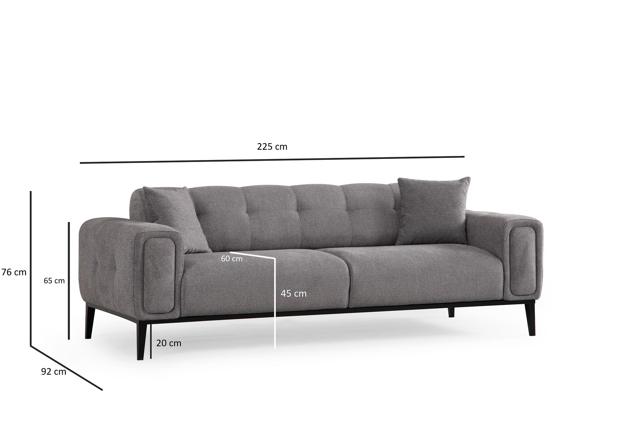 Athena 3-Seater Sofa Bed Light Grey 9