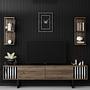 Chrome Line TV cabinet Wood veneer Black 2