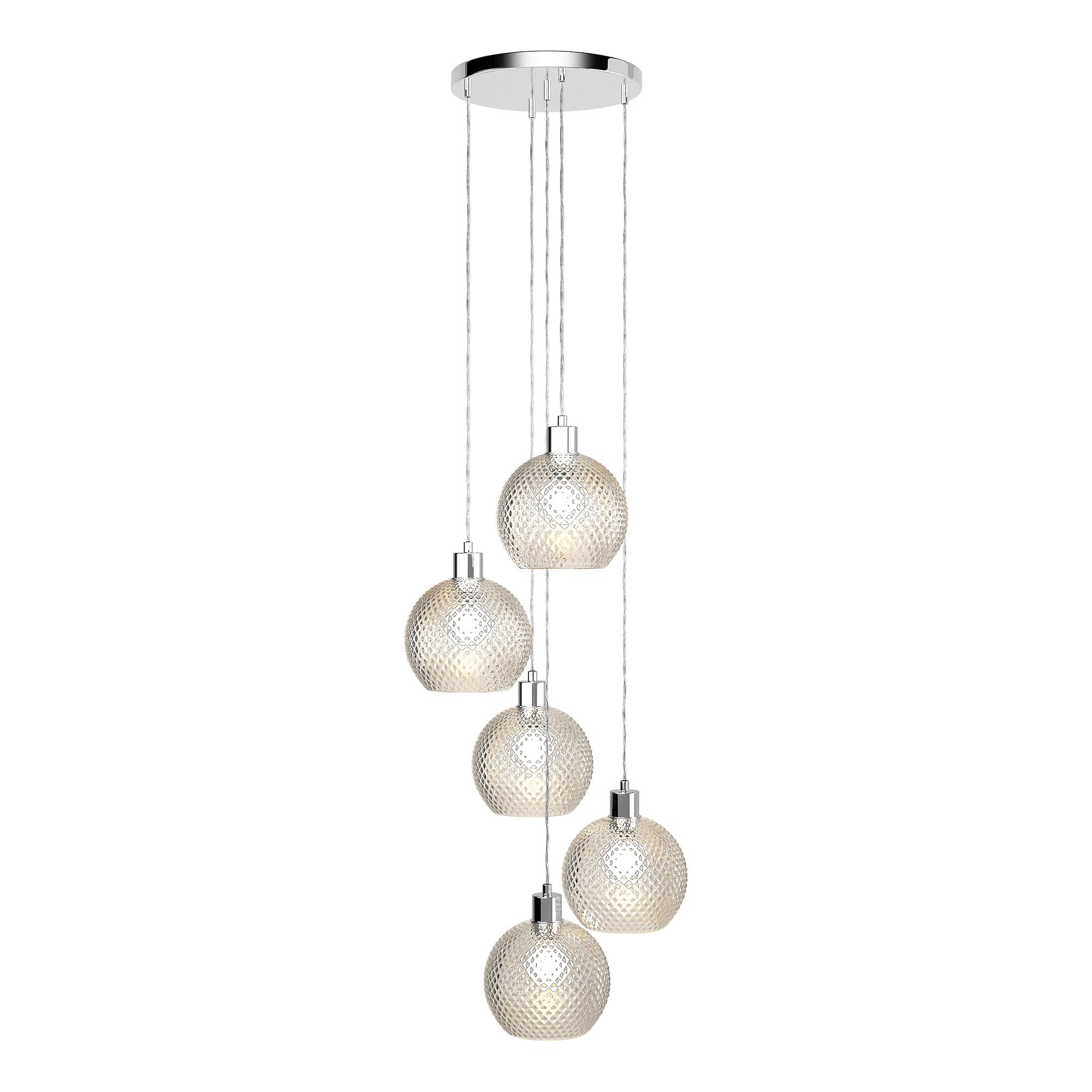 NADE pendant light 5-bulb glass iron 3