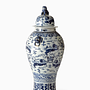 Peninsula Dragon Vase Keramik Blau Weiß 0