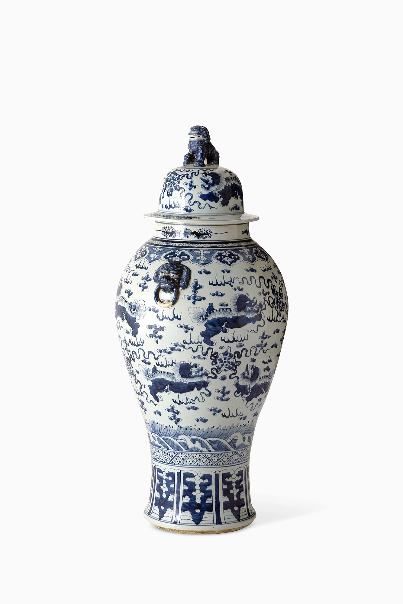 Peninsula Dragon Vase Keramik Blau Weiß 0