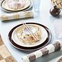 Jali Dessert Plate Glass Brown Spotted 2