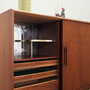 Vintage Highboard Teakholz Braun 1960er Jahre 9