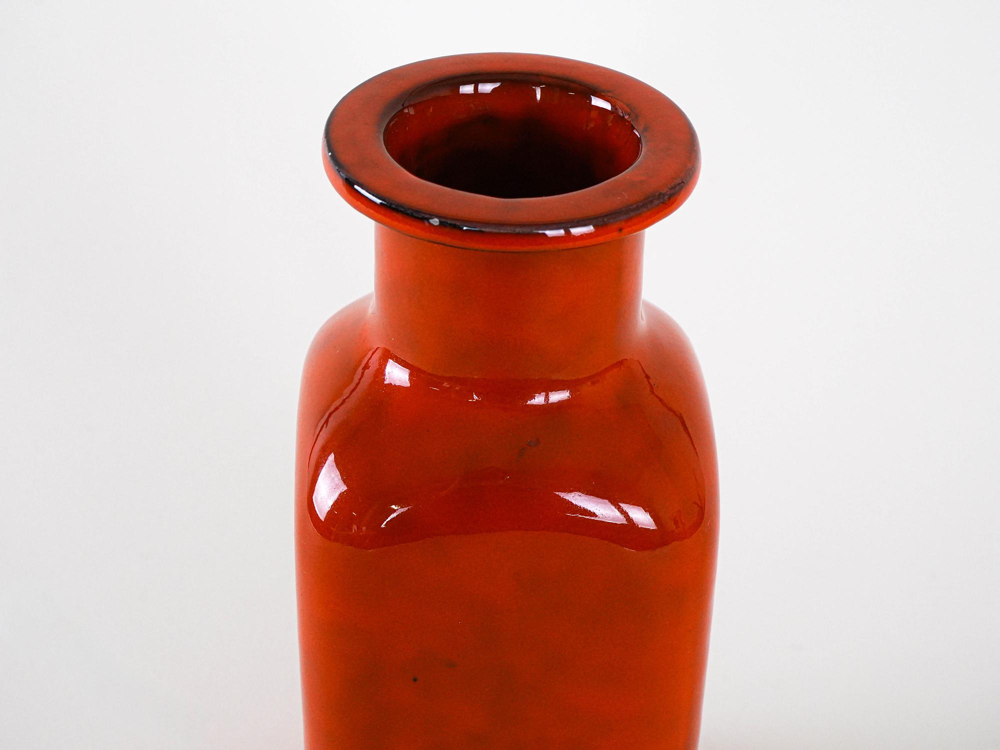 Keramikvase Rot 1960er Jahre 6