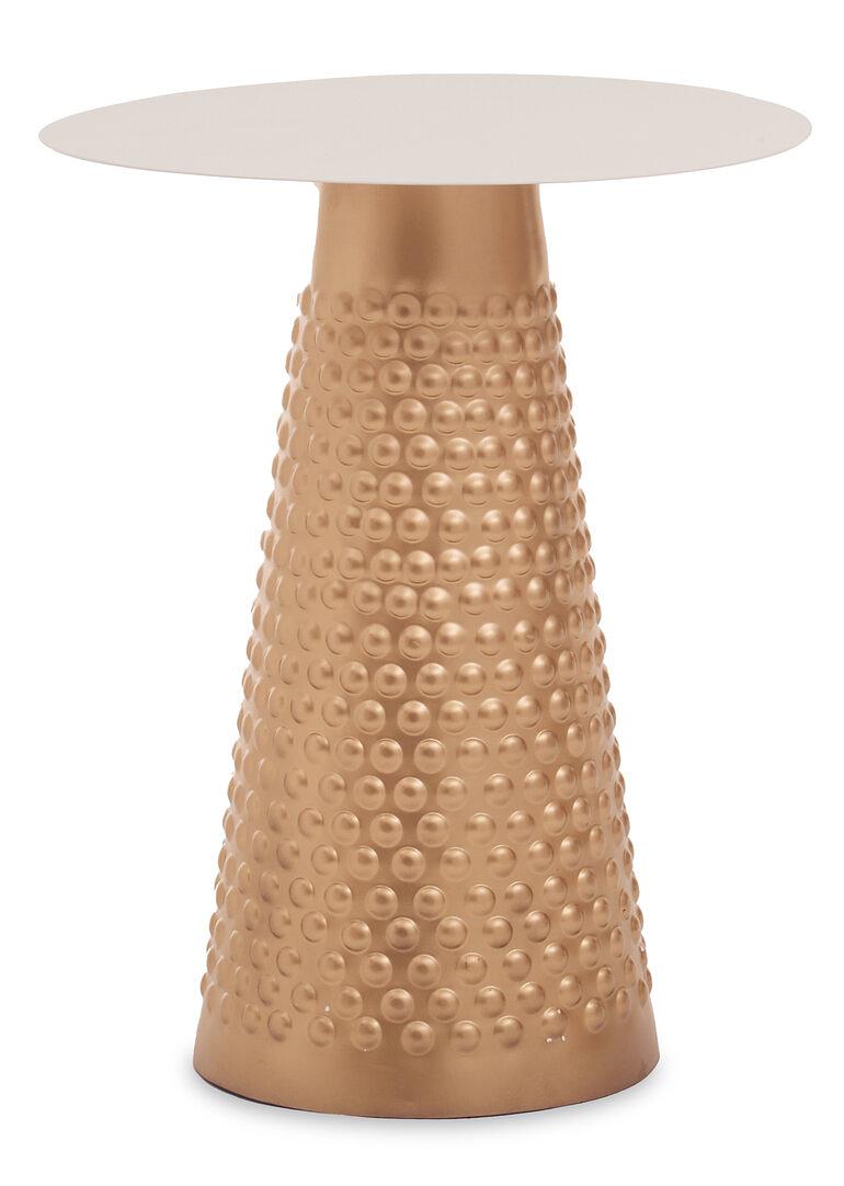 Amira Side Table Iron Gold White 41cm 0