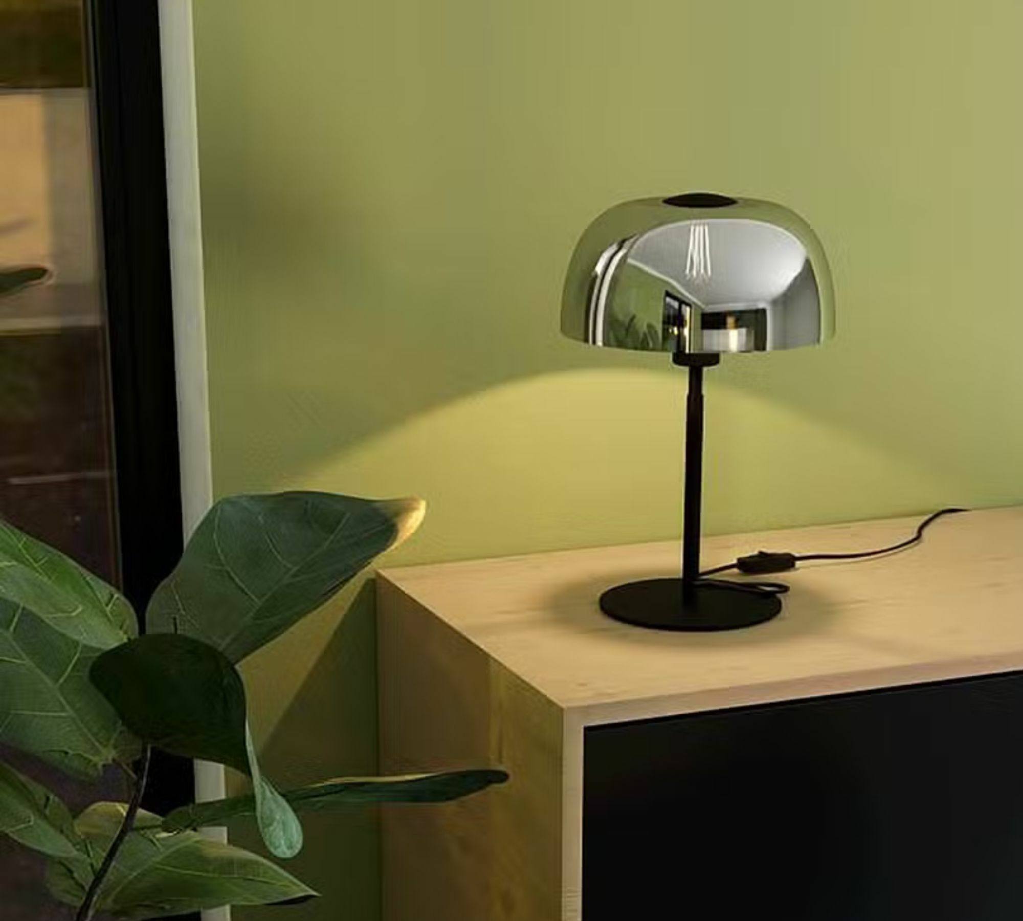 Solo 2 Tischleuchte Stahl Spiegelglas Schwarz 0