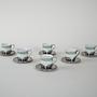Espresso cup set Porcelain Silver White 1980s 2