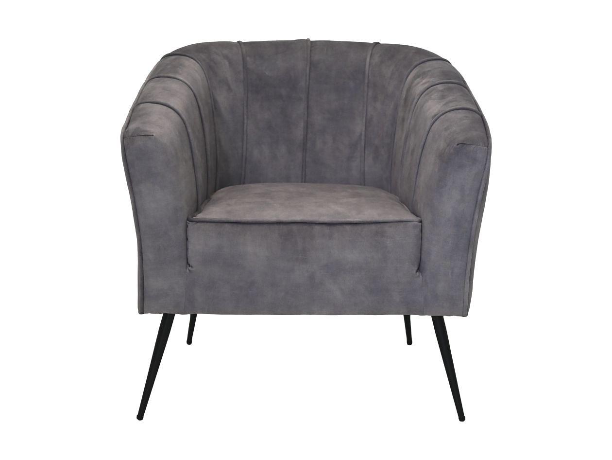 Chester Armlehnsessel Textil Metall Grau 0