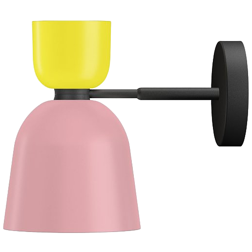 Alphabeta Wandlampe Stahl Gelb Rosa 0