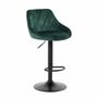 2x Bar Stool Velvet Metal Dark Green 5