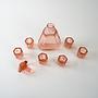 Alkohol-Service-Set Glas Rosa 1960er Jahre 5