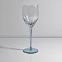 4x Vintage Weinglas Kristall Blau 1980er Jahre 3