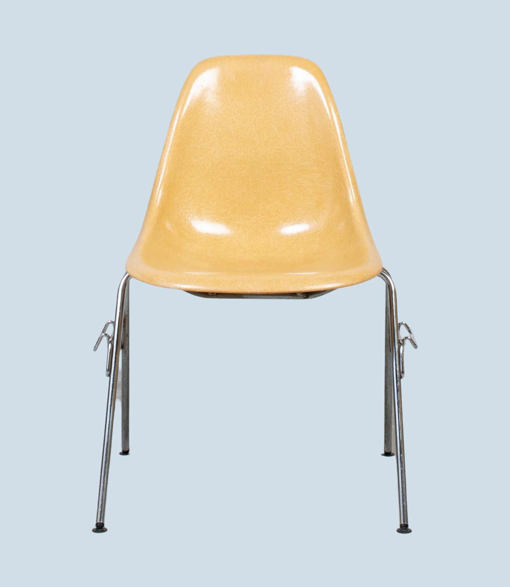 Eames Fiberglass Side Chair by Herman Miller Ochre Light 1