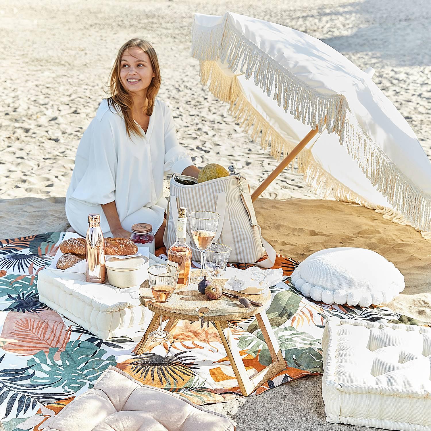 Beach Umbrella BOHO LOUNGE Beech Semi-solid Cream 4
