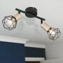 2-flame ceiling light metal black 6