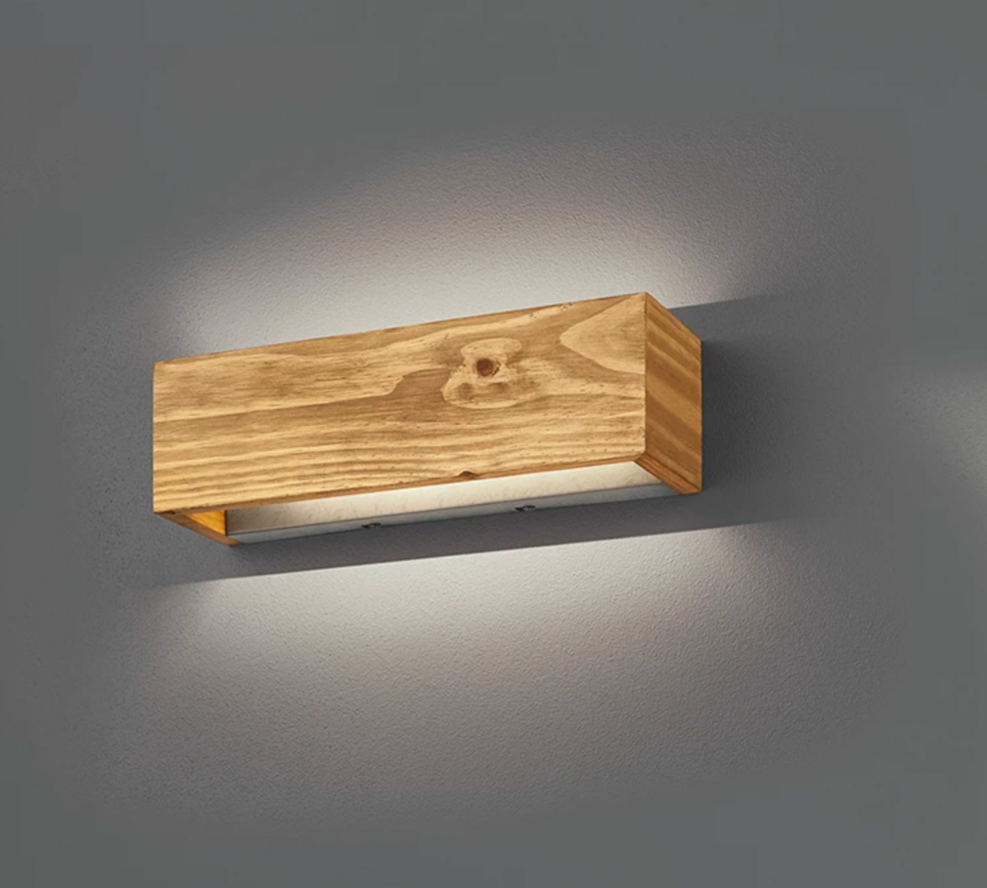 1-Light LED Wall Lamp Pine Wood Decor 2
