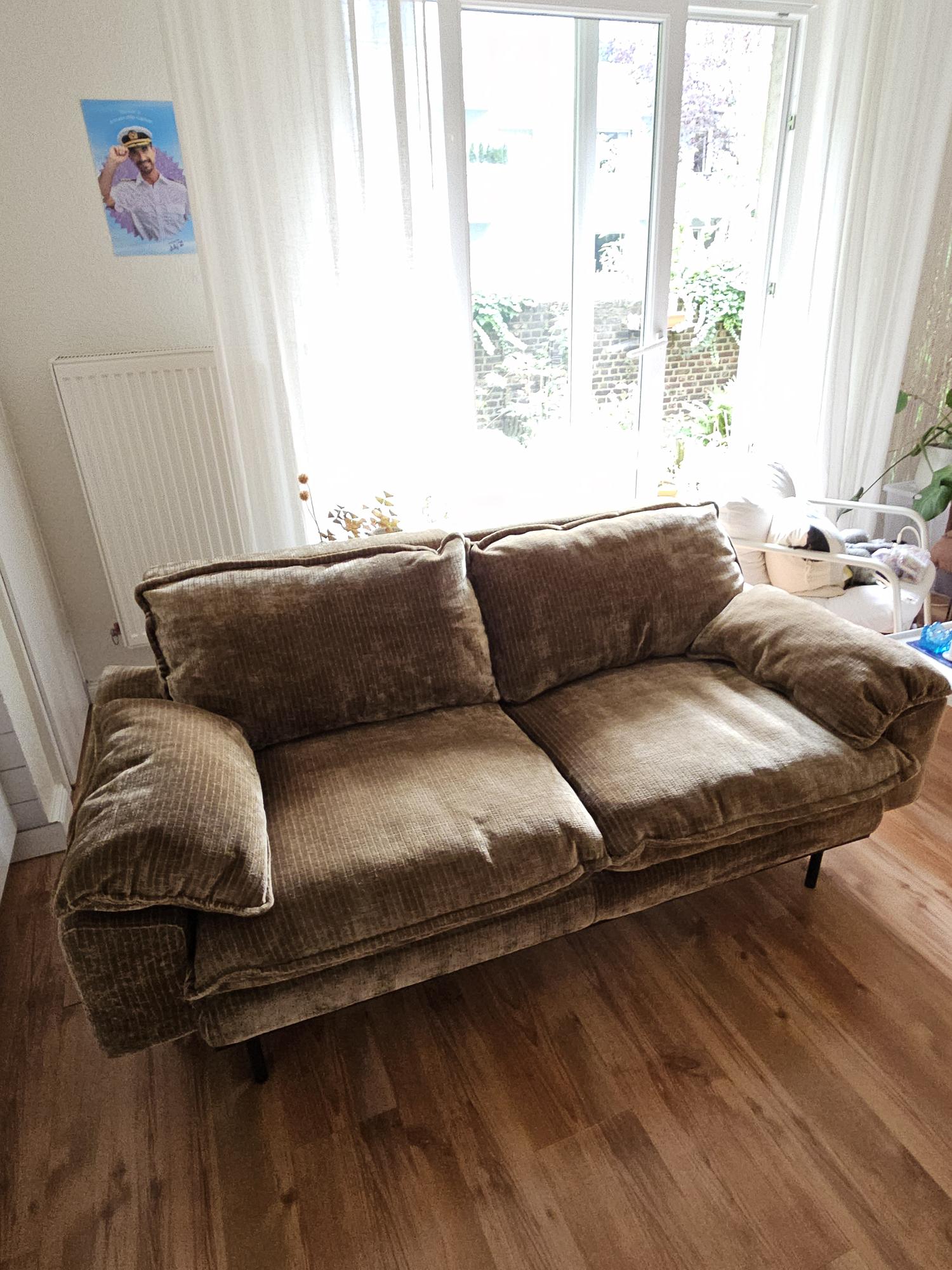 2-Sitzer Sofa Cordsamt Altgold 0