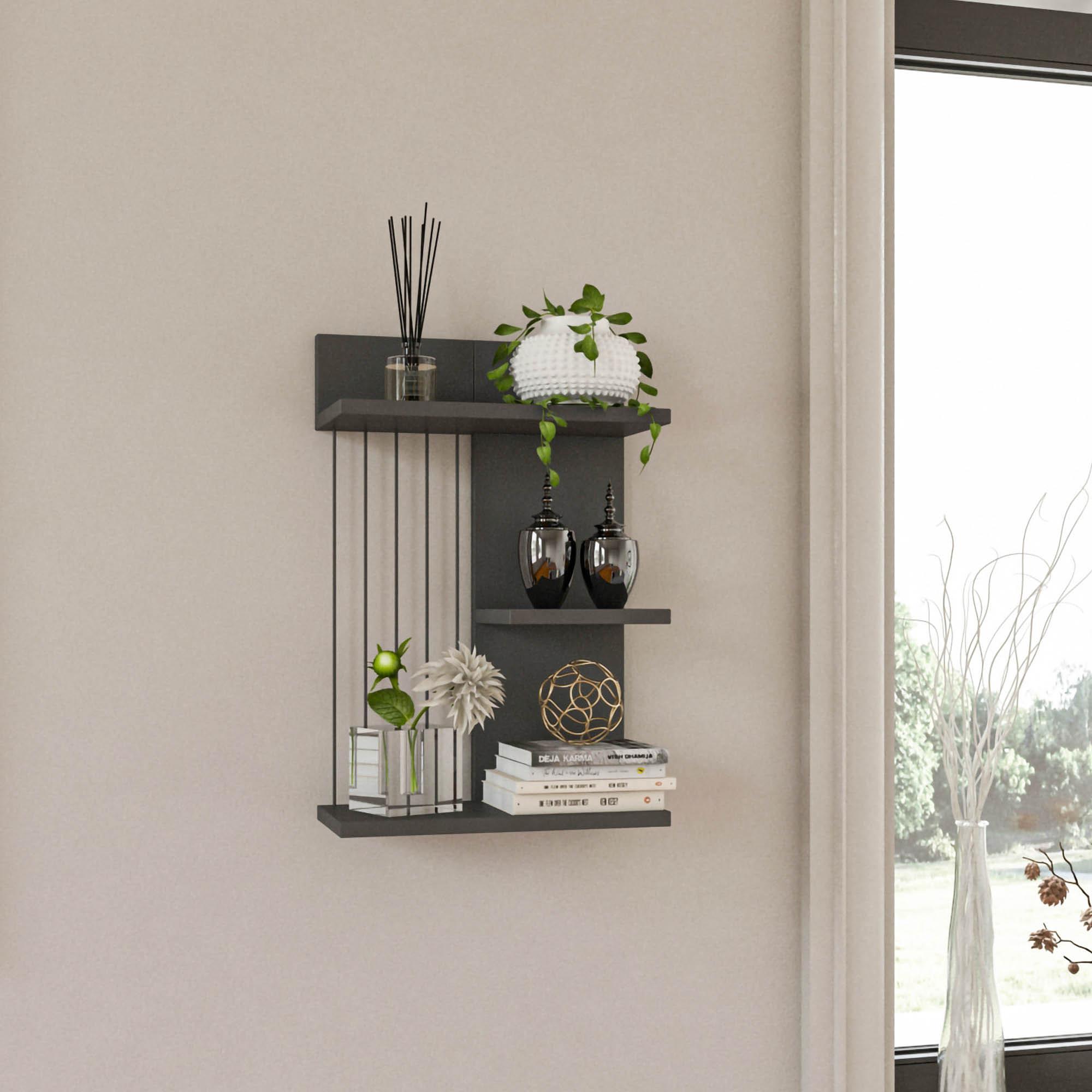 Kinik Wall shelf Wood veneer Anthracite 0