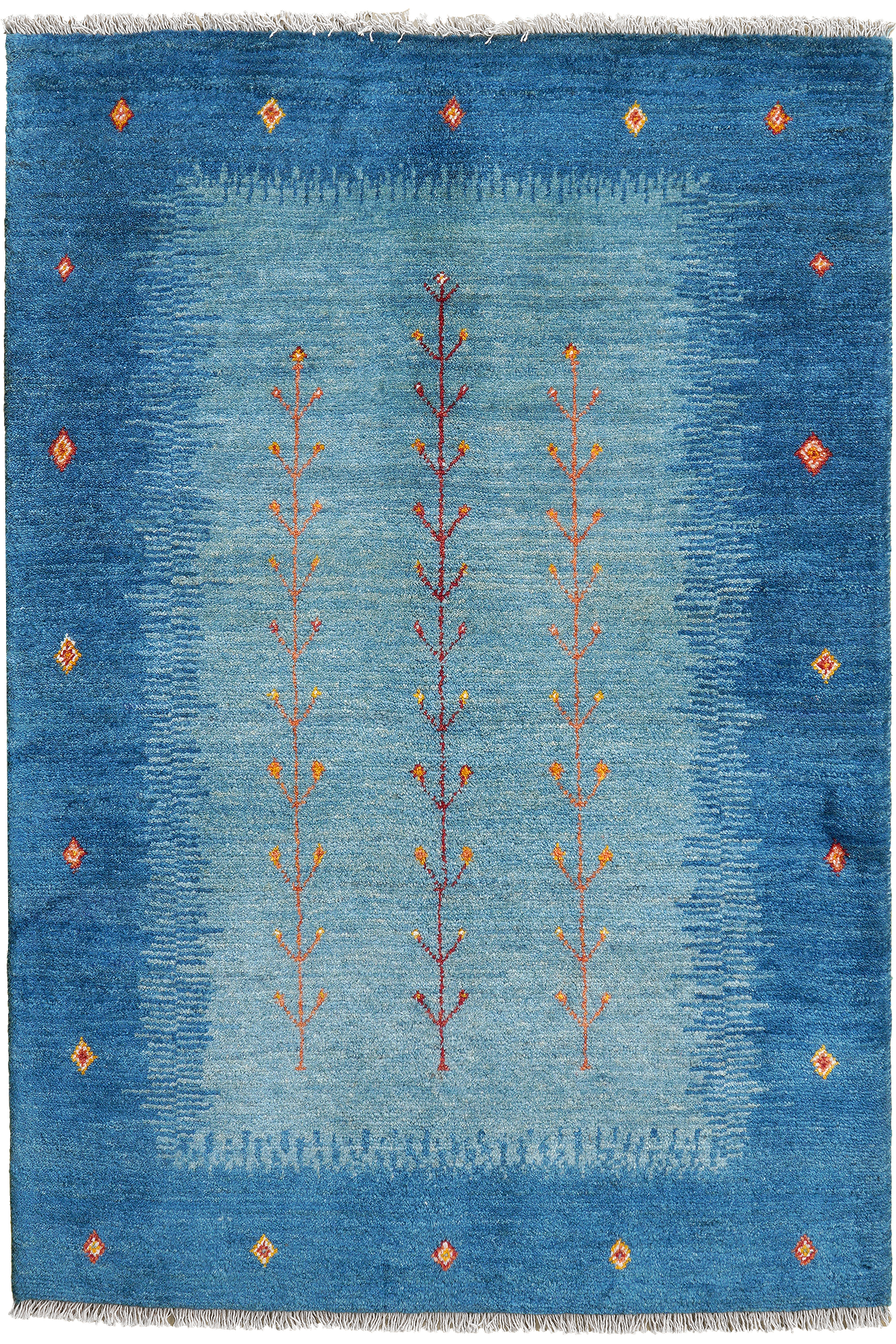 Rizbaf Gabbeh-Teppich Wolle Blau 0