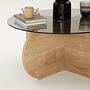 Bubble Coffee table Safety glass Tinted Oak brown Ø75cm 8