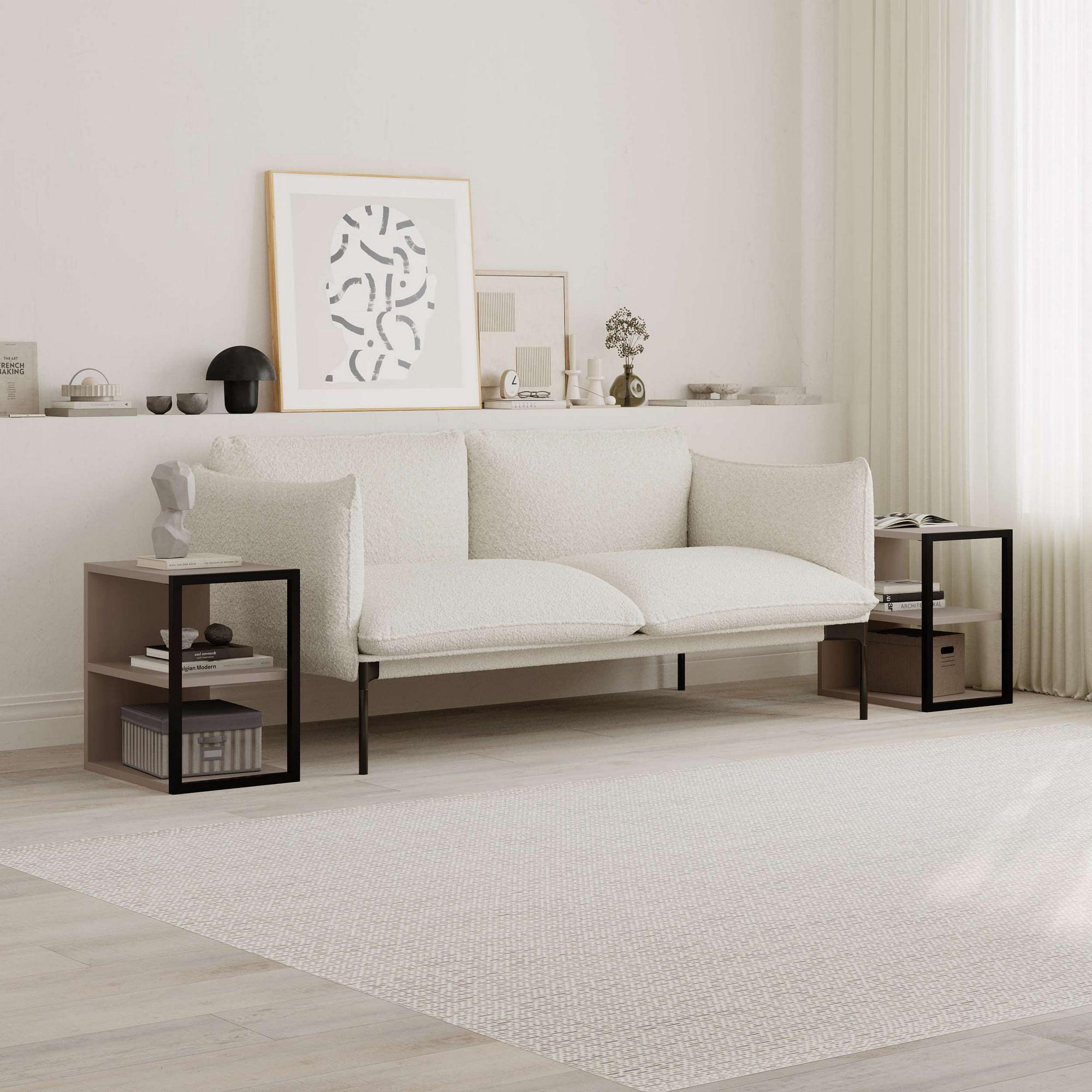 Echo Side Table Set Wood Veneer Light Mocha 1